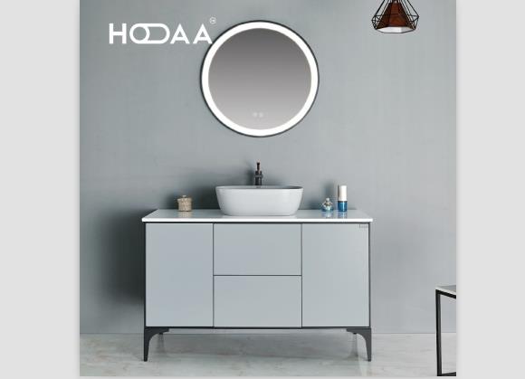 HOAA實(shí)木浴室柜帶圓形浴室鏡FH-81112